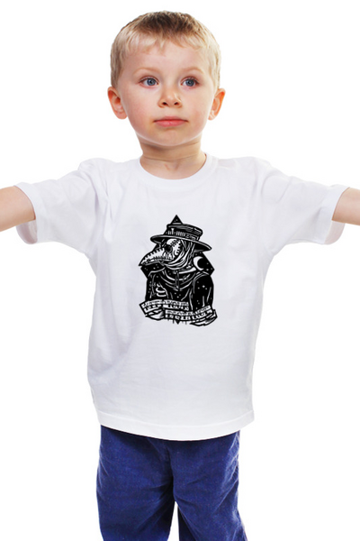 Заказать детскую футболку в Москве. Детская футболка классическая унисекс Соблюдай дистанцию! от Elen Rych - готовые дизайны и нанесение принтов.