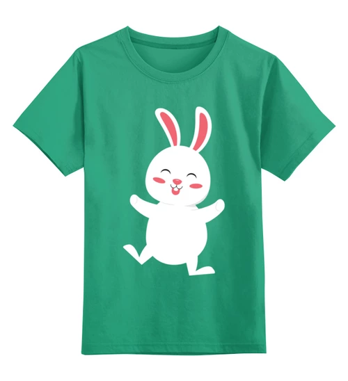 Заказать детскую футболку в Москве. Детская футболка классическая унисекс Весёлый кролик от skynatural - готовые дизайны и нанесение принтов.