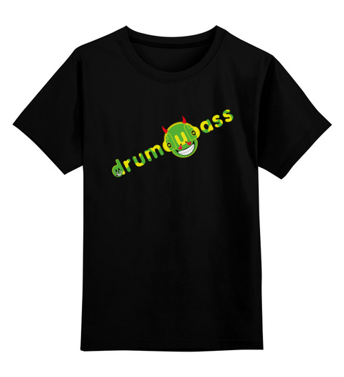 Заказать детскую футболку в Москве. Детская футболка классическая унисекс Drumdubass black от cubik art  - готовые дизайны и нанесение принтов.