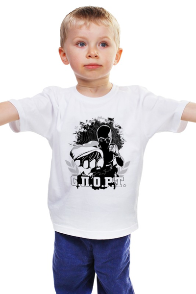 Заказать детскую футболку в Москве. Детская футболка классическая унисекс Спортивная тема от ПРИНТЫ ПЕЧАТЬ  - готовые дизайны и нанесение принтов.