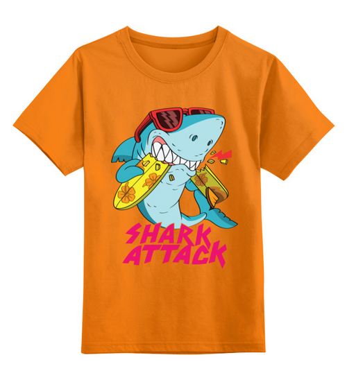 Заказать детскую футболку в Москве. Детская футболка классическая унисекс акула от queen  - готовые дизайны и нанесение принтов.