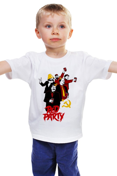 Заказать детскую футболку в Москве. Детская футболка классическая унисекс Red Party от Leichenwagen - готовые дизайны и нанесение принтов.