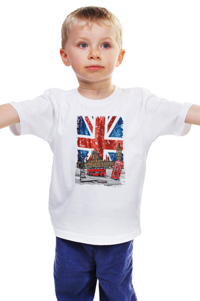 Заказать детскую футболку в Москве. Детская футболка классическая унисекс Англия от сергей дудников - готовые дизайны и нанесение принтов.