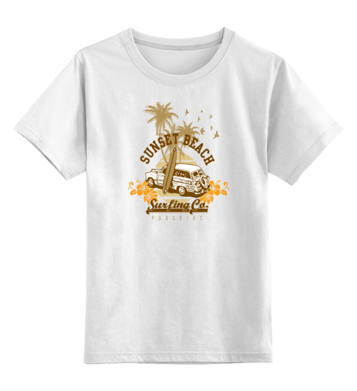 Заказать детскую футболку в Москве. Детская футболка классическая унисекс Sunset Beach от denis01001 - готовые дизайны и нанесение принтов.