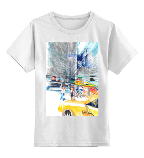 Заказать детскую футболку в Москве. Детская футболка классическая унисекс Улица Нью Йорка от artoutloop - готовые дизайны и нанесение принтов.