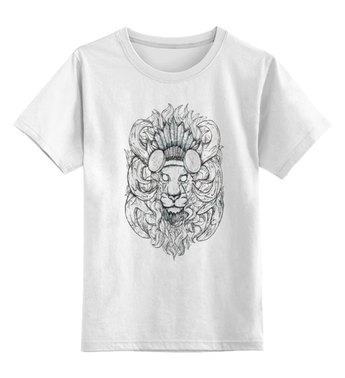 Заказать детскую футболку в Москве. Детская футболка классическая унисекс Lion! от nch_natka_krasilova - готовые дизайны и нанесение принтов.