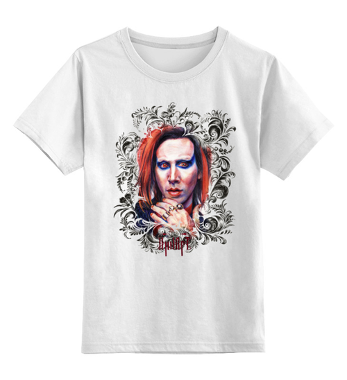 Заказать детскую футболку в Москве. Детская футболка классическая унисекс Marilyn Manson от Инна Вольвак - готовые дизайны и нанесение принтов.