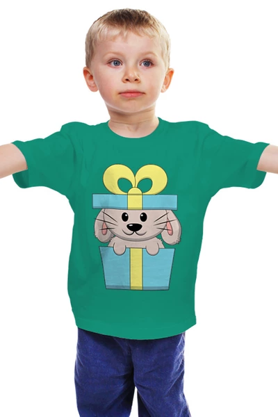 Заказать детскую футболку в Москве. Детская футболка классическая унисекс Кролик - Подарок от skynatural - готовые дизайны и нанесение принтов.
