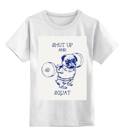 Заказать детскую футболку в Москве. Детская футболка классическая унисекс Спортивный мопс от PUGGYSHOP - готовые дизайны и нанесение принтов.