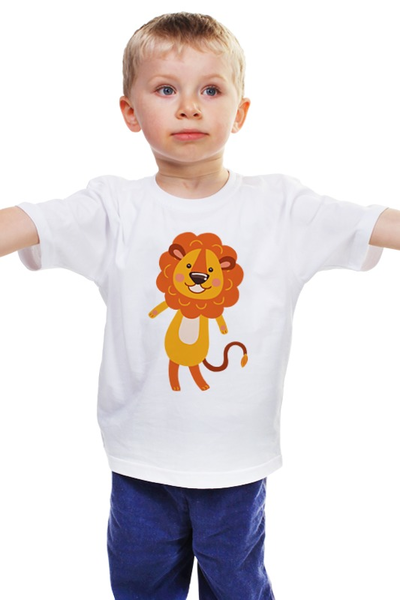 Заказать детскую футболку в Москве. Детская футболка классическая унисекс Весёлый львёнок от Romanova - готовые дизайны и нанесение принтов.