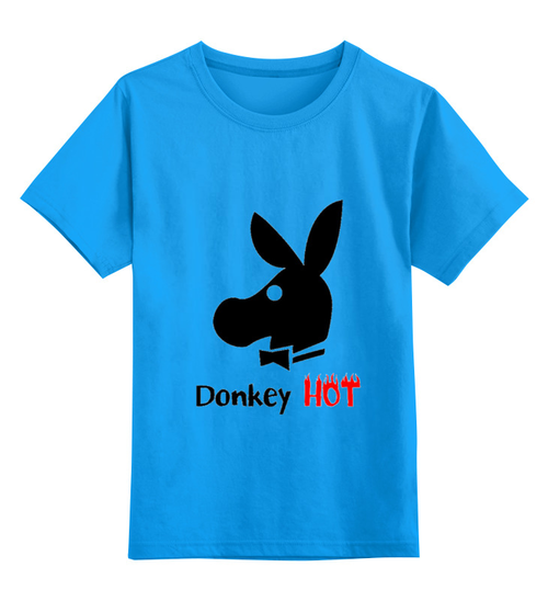 Заказать детскую футболку в Москве. Детская футболка классическая унисекс DonkeyHot от duderoid - готовые дизайны и нанесение принтов.