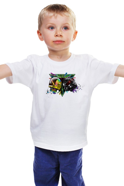 Заказать детскую футболку в Москве. Детская футболка классическая унисекс Daft Punk от balden - готовые дизайны и нанесение принтов.