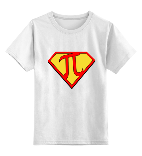 Заказать детскую футболку в Москве. Детская футболка классическая унисекс Супер Пи (Super Pi) от coolmag - готовые дизайны и нанесение принтов.