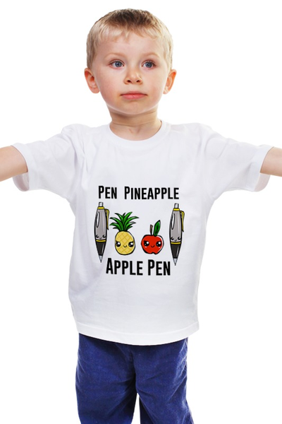 Заказать детскую футболку в Москве. Детская футболка классическая унисекс Pen Pineapple Apple Pen  от cherdantcev - готовые дизайны и нанесение принтов.