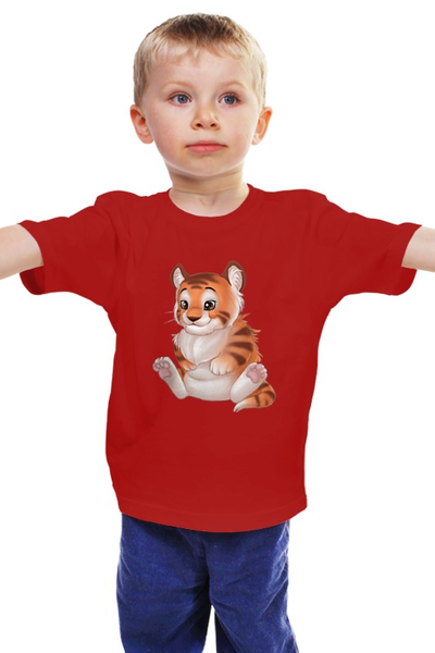 Заказать детскую футболку в Москве. Детская футболка классическая унисекс Тигрёнок  от ПРИНТЫ ПЕЧАТЬ  - готовые дизайны и нанесение принтов.