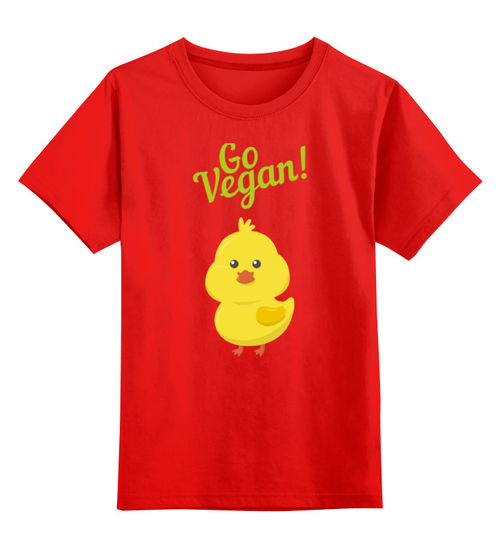 Заказать детскую футболку в Москве. Детская футболка классическая унисекс Go Vegan от vegan@thespaceway.info - готовые дизайны и нанесение принтов.