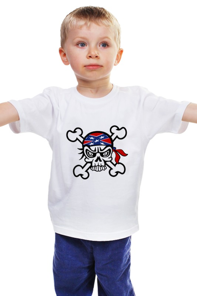Заказать детскую футболку в Москве. Детская футболка классическая унисекс Череп и кости от trend - готовые дизайны и нанесение принтов.