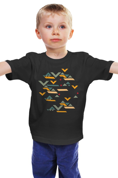 Заказать детскую футболку в Москве. Детская футболка классическая унисекс Этническая геометрия от printik - готовые дизайны и нанесение принтов.