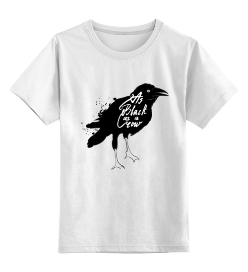 Заказать детскую футболку в Москве. Детская футболка классическая унисекс Black crow от frau - готовые дизайны и нанесение принтов.