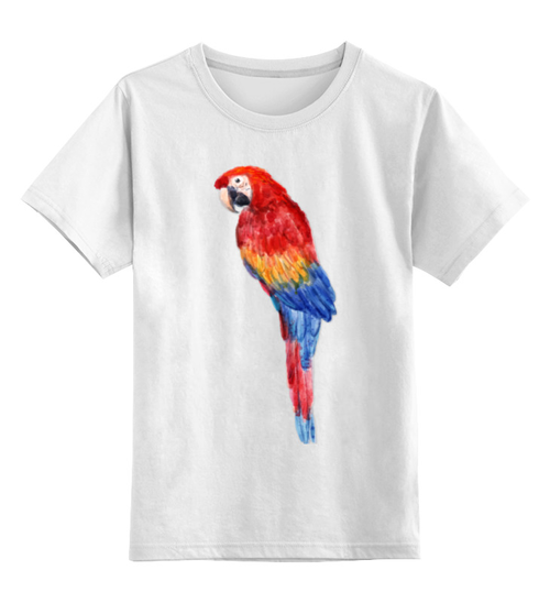 Заказать детскую футболку в Москве. Детская футболка классическая унисекс Попугай Ара от BeliySlon - готовые дизайны и нанесение принтов.