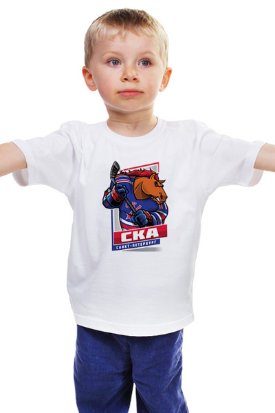 Заказать детскую футболку в Москве. Детская футболка классическая унисекс СКА Санкт-Петербург от Media M  - готовые дизайны и нанесение принтов.