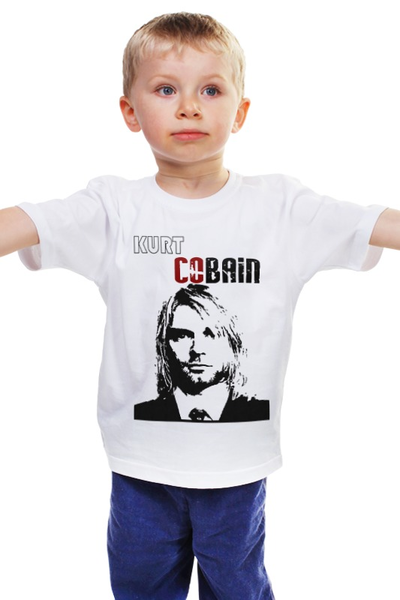 Заказать детскую футболку в Москве. Детская футболка классическая унисекс Курт Кобейн (Kurt Cobain) от Сергей Дульнев - готовые дизайны и нанесение принтов.