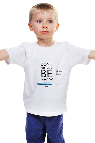 Заказать детскую футболку в Москве. Детская футболка классическая унисекс  счастье загружается... от Dmitry Kochkin - готовые дизайны и нанесение принтов.