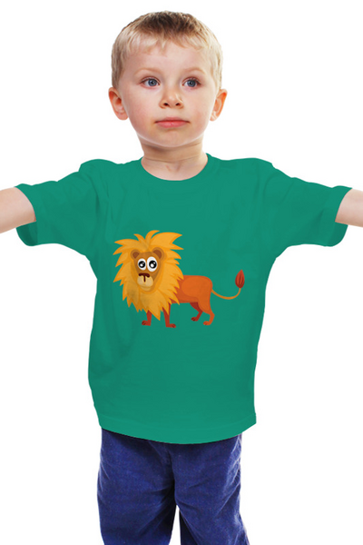 Заказать детскую футболку в Москве. Детская футболка классическая унисекс Лев (Lion) от Zamula - готовые дизайны и нанесение принтов.