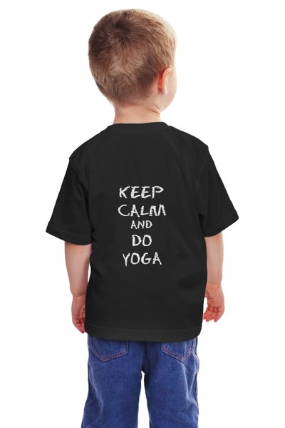 Заказать детскую футболку в Москве. Детская футболка классическая унисекс Keep Calm and Do Yoga  от Just kidding - готовые дизайны и нанесение принтов.
