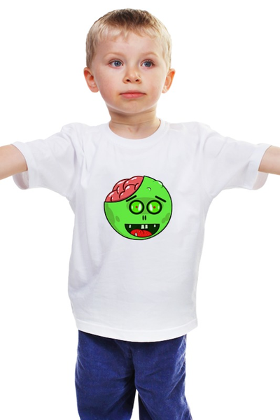 Заказать детскую футболку в Москве. Детская футболка классическая унисекс зомби и мозги от sergei1807@yahoo.com - готовые дизайны и нанесение принтов.