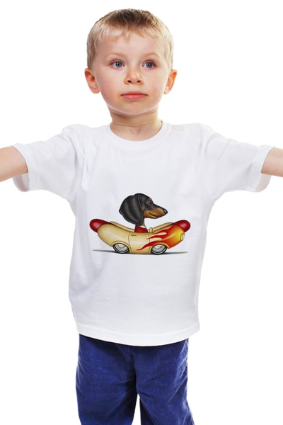 Заказать детскую футболку в Москве. Детская футболка классическая унисекс Wiener Hot Rod от t-brusher - готовые дизайны и нанесение принтов.