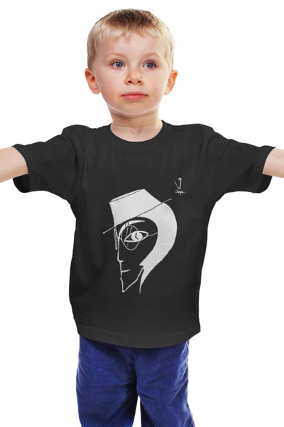 Заказать детскую футболку в Москве. Детская футболка классическая унисекс Человек в шляпе от @inzigen - готовые дизайны и нанесение принтов.