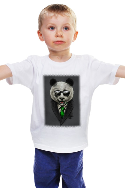 Заказать детскую футболку в Москве. Детская футболка классическая унисекс Модный панда медведь от Leichenwagen - готовые дизайны и нанесение принтов.
