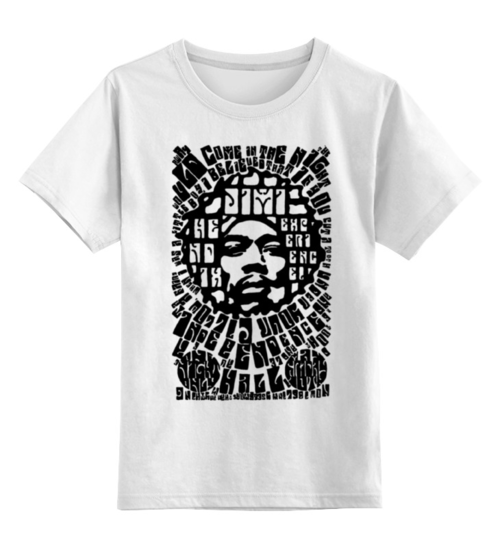 Заказать детскую футболку в Москве. Детская футболка классическая унисекс Jimi Hendrix от Leichenwagen - готовые дизайны и нанесение принтов.