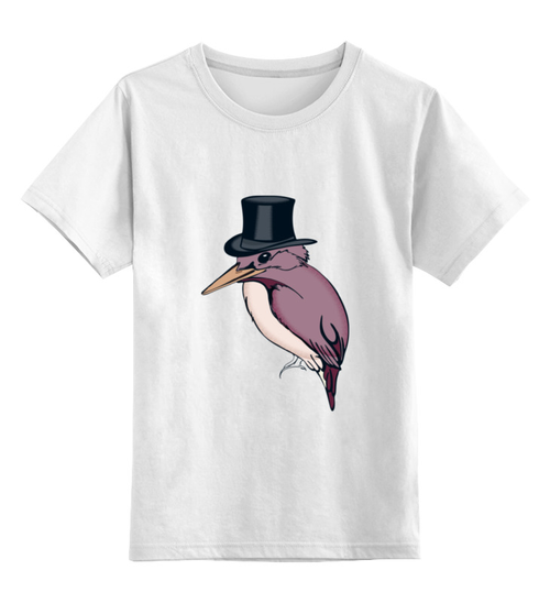 Заказать детскую футболку в Москве. Детская футболка классическая унисекс Hipster bird от frau - готовые дизайны и нанесение принтов.