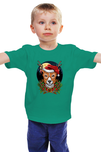 Заказать детскую футболку в Москве. Детская футболка классическая унисекс Рождественский олень от T-shirt print  - готовые дизайны и нанесение принтов.