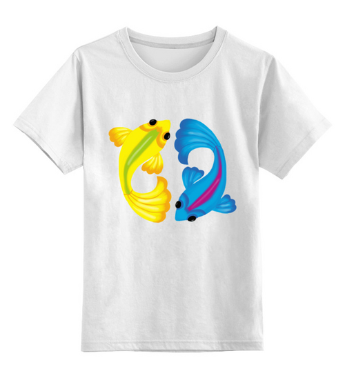 Заказать детскую футболку в Москве. Детская футболка классическая унисекс Рыбки от valezar - готовые дизайны и нанесение принтов.