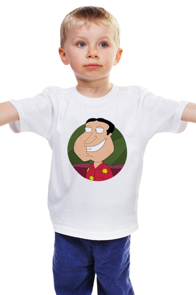 Заказать детскую футболку в Москве. Детская футболка классическая унисекс Куагмир от Just Paul - готовые дизайны и нанесение принтов.
