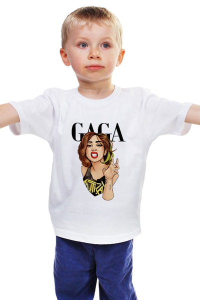 Заказать детскую футболку в Москве. Детская футболка классическая унисекс леди Гага от Татьяна - готовые дизайны и нанесение принтов.