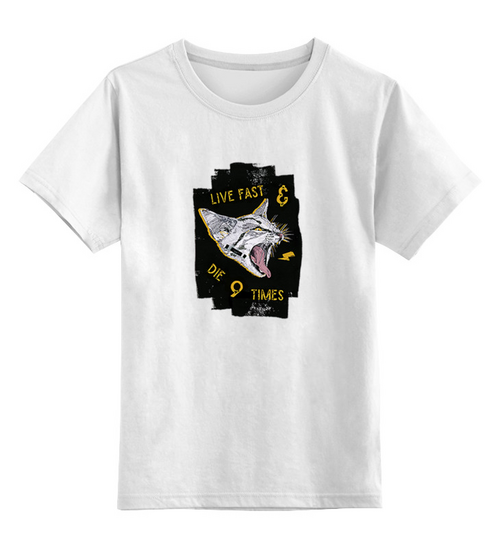 Заказать детскую футболку в Москве. Детская футболка классическая унисекс Кошечка  от ПРИНТЫ ПЕЧАТЬ  - готовые дизайны и нанесение принтов.