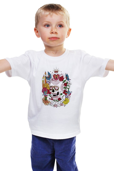 Заказать детскую футболку в Москве. Детская футболка классическая унисекс Череп от Weed Stuff`a - готовые дизайны и нанесение принтов.