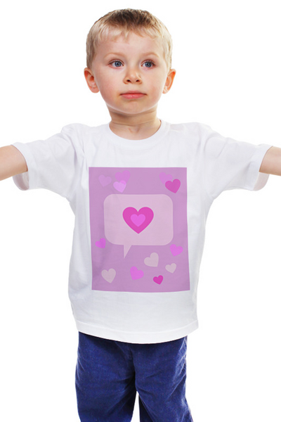 Заказать детскую футболку в Москве. Детская футболка классическая унисекс Розовые сердечки от Аруна   - готовые дизайны и нанесение принтов.