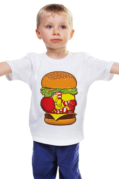 Заказать детскую футболку в Москве. Детская футболка классическая унисекс Чизбургер  от fanart - готовые дизайны и нанесение принтов.