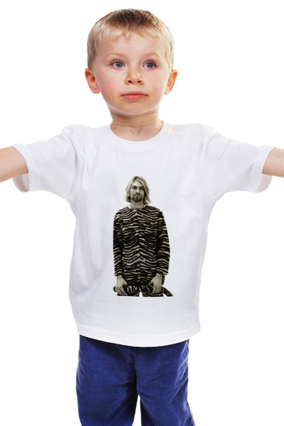 Заказать детскую футболку в Москве. Детская футболка классическая унисекс Курт Кобейн  от rancid - готовые дизайны и нанесение принтов.