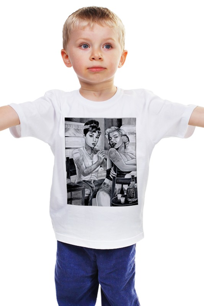 Заказать детскую футболку в Москве. Детская футболка классическая унисекс Одри и Мэрилин от Антон Величко - готовые дизайны и нанесение принтов.