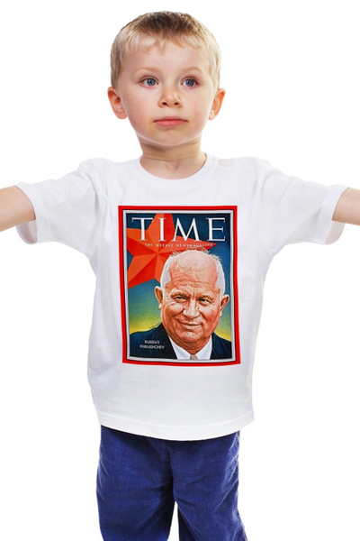 Заказать детскую футболку в Москве. Детская футболка классическая унисекс Никита Хрущёв от Leichenwagen - готовые дизайны и нанесение принтов.