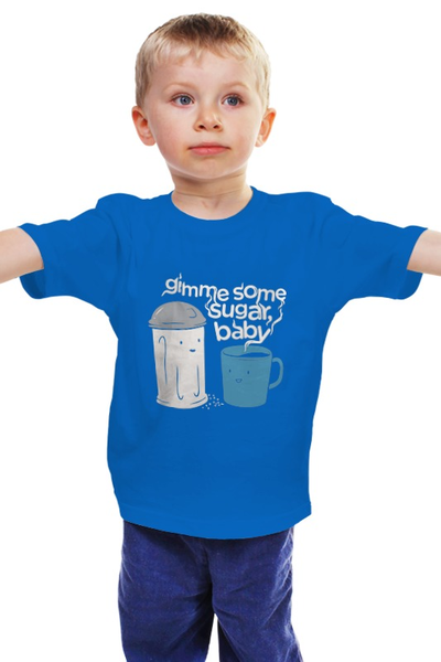 Заказать детскую футболку в Москве. Детская футболка классическая унисекс Дай сахара детка от skynatural - готовые дизайны и нанесение принтов.
