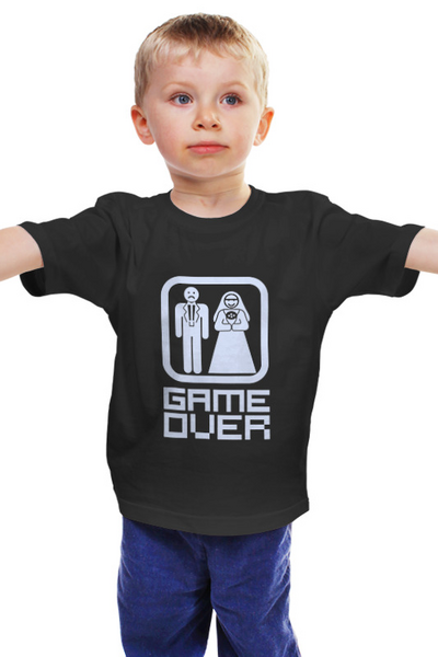 Заказать детскую футболку в Москве. Детская футболка классическая унисекс game over от nami - готовые дизайны и нанесение принтов.