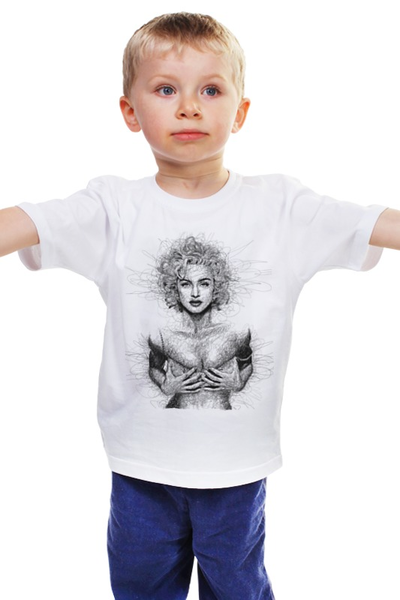 Заказать детскую футболку в Москве. Детская футболка классическая унисекс мадонна от Leichenwagen - готовые дизайны и нанесение принтов.