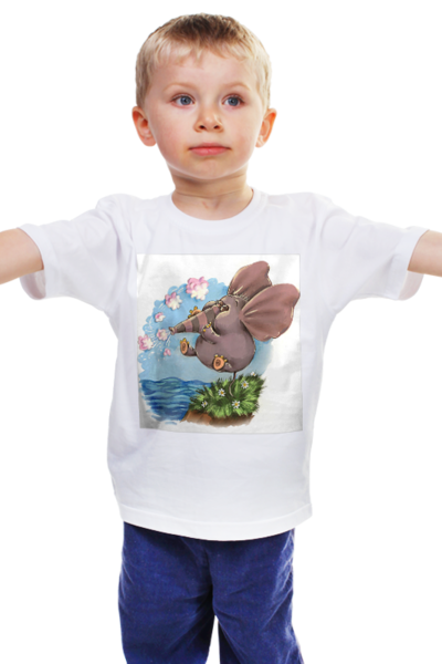 Заказать детскую футболку в Москве. Детская футболка классическая унисекс Детская футболка Слоник от tanny1708 - готовые дизайны и нанесение принтов.